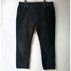 Polo Ralph Lauren Pants Mens 40x30 Black Corduroy Cotton Trousers Straight #769